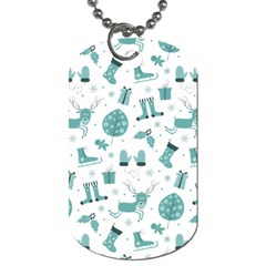 Christmas Seamless Pattern Design Dog Tag (two Sides)