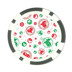 Merry Christmas Geometric Pattern Poker Chip Card Guard (10 Pack)