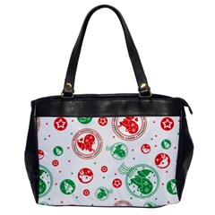 Merry Christmas Geometric Pattern Oversize Office Handbag