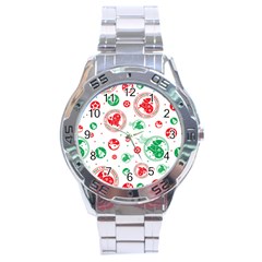 Merry Christmas Geometric Pattern Stainless Steel Analogue Watch