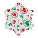 Merry Christmas Geometric Pattern Snowflake Ornament (Two Sides) Front