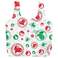 Merry Christmas Geometric Pattern Full Print Recycle Bag (xxxl) by Sarkoni