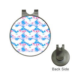 Bats Pattern T- Shirt White Bats And Bows Blue Pink T- Shirt Hat Clips With Golf Markers