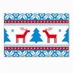 Red And Green Christmas Tree Winter Pattern Pixel Elk Buckle Holidays Postcard 4 x 6  (pkg Of 10)