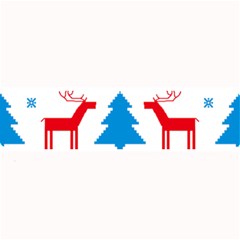 Red And Green Christmas Tree Winter Pattern Pixel Elk Buckle Holidays Large Bar Mat