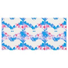 Bats Pattern T- Shirt White Bats And Bows Blue Pink T- Shirt Banner And Sign 4  X 2  by EnriqueJohnson