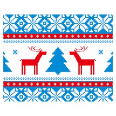 Red And Green Christmas Tree Winter Pattern Pixel Elk Buckle Holidays Two Sides Premium Plush Fleece Blanket (medium) by Sarkoni