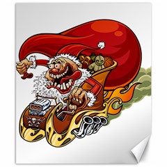 Funny Santa Claus Christmas Canvas 8  X 10 