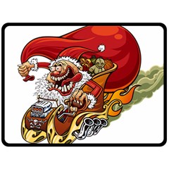 Funny Santa Claus Christmas Fleece Blanket (large)