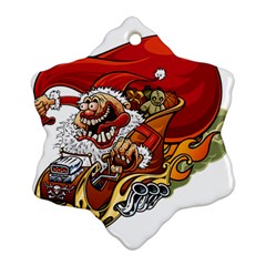 Funny Santa Claus Christmas Snowflake Ornament (two Sides)