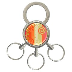 Ring Kringel Background Abstract Red 3-ring Key Chain