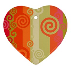 Ring Kringel Background Abstract Red Heart Ornament (two Sides) by Mariart