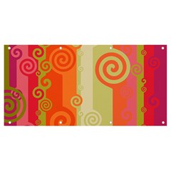 Ring Kringel Background Abstract Red Banner And Sign 8  X 4 