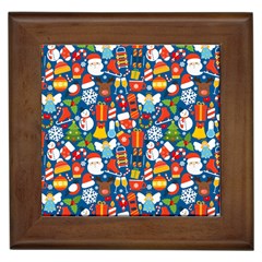 Winter Seamless Pattern Framed Tile by uniart180623