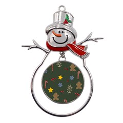 Christmas Party Pattern Design Metal Snowman Ornament