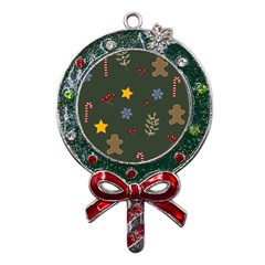 Christmas Party Pattern Design Metal X Mas Lollipop with Crystal Ornament