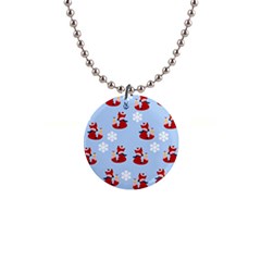 Christmas Background Pattern 1  Button Necklace by uniart180623