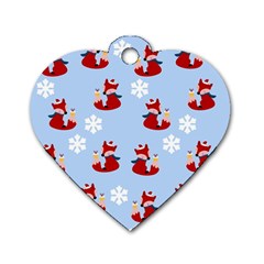 Christmas Background Pattern Dog Tag Heart (one Side) by uniart180623