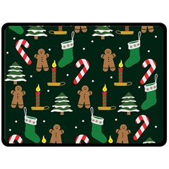 Pattern Christmas Gift Fleece Blanket (large) by uniart180623