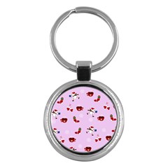 Christmas Xmas Background Design Pattern Key Chain (round) by uniart180623