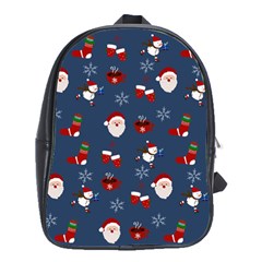 Christmas Background Design Pattern School Bag (large) by uniart180623