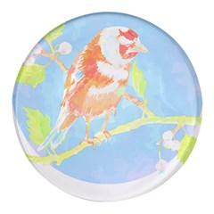 Birds Illustration T- Shirtbird T- Shirt (1) Round Glass Fridge Magnet (4 Pack)