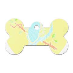 Birds Illustration T- Shirtbird T- Shirt (3) Dog Tag Bone (One Side)