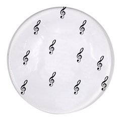 Black And White Pattern T- Shirt Black And White Pattern 7 Round Glass Fridge Magnet (4 Pack)