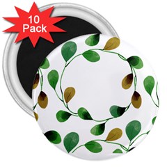 Boho Leaf Pattern T- Shirt Boho Leaf Pattern T- Shirt 3  Magnets (10 pack) 