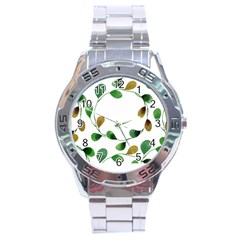 Boho Leaf Pattern T- Shirt Boho Leaf Pattern T- Shirt Stainless Steel Analogue Watch