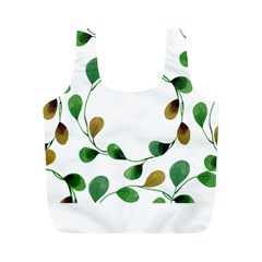 Boho Leaf Pattern T- Shirt Boho Leaf Pattern T- Shirt Full Print Recycle Bag (M)