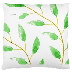 Boho Leaf Pattern T- Shirt Boho Leaf Pattern8 Large Premium Plush Fleece Cushion Case (Two Sides)