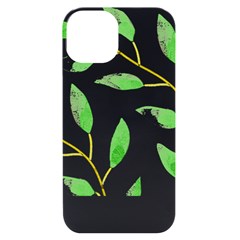 Boho Leaf Pattern T- Shirt Boho Leaf Pattern8 iPhone 14 Black UV Print Case