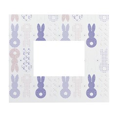 Bunnies T- Shirt Easter Bunnies Pattern T- Shirt White Wall Photo Frame 5  x 7 