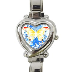 Butterfly Art T- Shirtbutterfly T- Shirt (3) Heart Italian Charm Watch by EnriqueJohnson