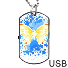 Butterfly Art T- Shirtbutterfly T- Shirt (3) Dog Tag Usb Flash (two Sides) by EnriqueJohnson