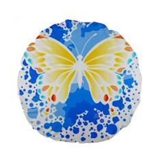 Butterfly Art T- Shirtbutterfly T- Shirt (3) Standard 15  Premium Round Cushions