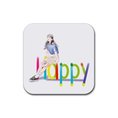 Happy Rubber Coaster (square) by SychEva