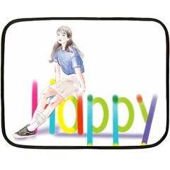 Happy Two Sides Fleece Blanket (mini) by SychEva