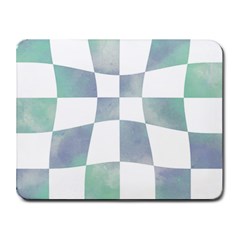 Checkerboard T- Shirt Psychedelic Watercolor Check Aqua T- Shirt Small Mousepad by EnriqueJohnson