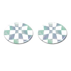 Checkerboard T- Shirt Psychedelic Watercolor Check Aqua T- Shirt Cufflinks (oval) by EnriqueJohnson