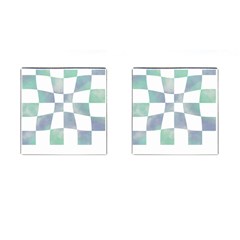 Checkerboard T- Shirt Psychedelic Watercolor Check Aqua T- Shirt Cufflinks (square) by EnriqueJohnson