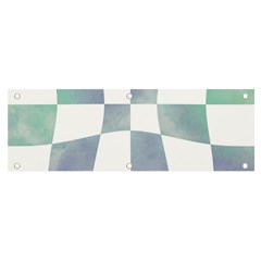 Checkerboard T- Shirt Psychedelic Watercolor Check Aqua T- Shirt Banner And Sign 6  X 2  by EnriqueJohnson