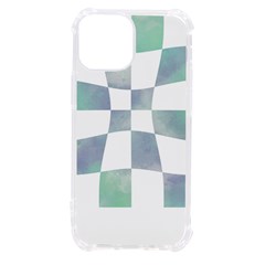 Checkerboard T- Shirt Psychedelic Watercolor Check Aqua T- Shirt Iphone 13 Mini Tpu Uv Print Case by EnriqueJohnson