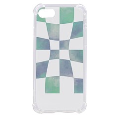 Checkerboard T- Shirt Psychedelic Watercolor Check Aqua T- Shirt Iphone Se by EnriqueJohnson