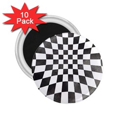 Checkerboard T- Shirt Watercolor Psychedelic Checkerboard T- Shirt 2 25  Magnets (10 Pack) 