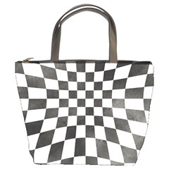 Checkerboard T- Shirt Watercolor Psychedelic Checkerboard T- Shirt Bucket Bag