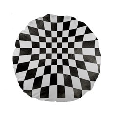 Checkerboard T- Shirt Watercolor Psychedelic Checkerboard T- Shirt Standard 15  Premium Round Cushions