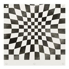 Checkerboard T- Shirt Watercolor Psychedelic Checkerboard T- Shirt Banner and Sign 4  x 4 