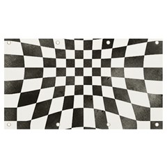 Checkerboard T- Shirt Watercolor Psychedelic Checkerboard T- Shirt Banner And Sign 7  X 4  by EnriqueJohnson